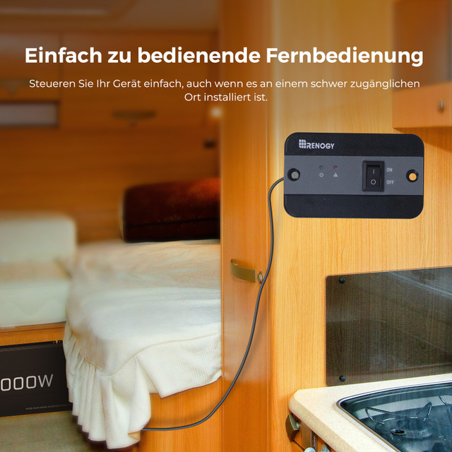 1000W 12V auf 230V Reine Sinus Wechselrichter mit 1 EU-Steckdose und Netzvorrangschaltung – Bild 7