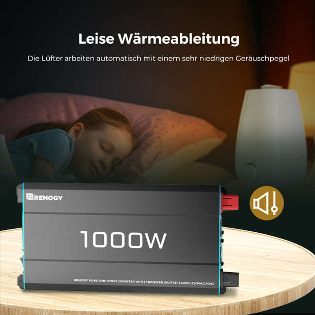 1000W 12V auf 230V Reine Sinus Wechselrichter mit 1 EU-Steckdose und Netzvorrangschaltung – Bild 8