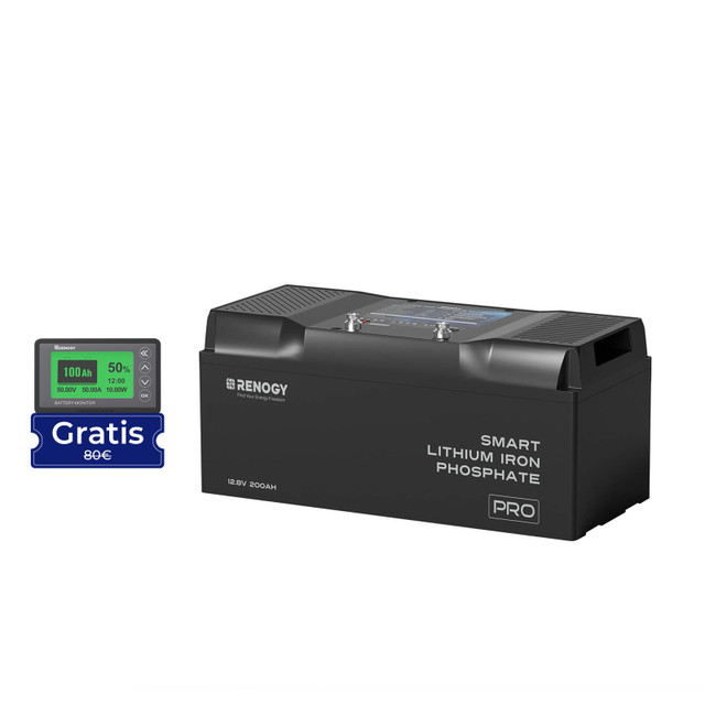 Renogy PRO Series 12Volt 200Ah Smart Lihtium Iron Phosphate Battery w/Self-Heating + Bluetooth (5000 Cycles) 7 Year Warranty