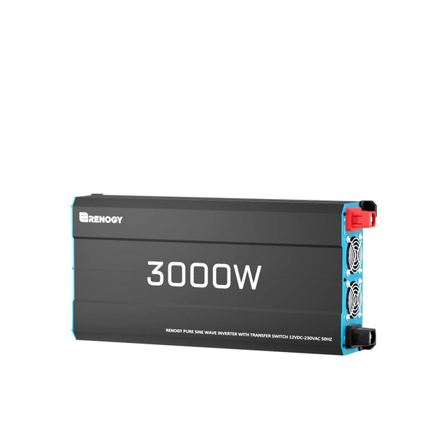 3000W 12V auf 230V Reine Sinus Wechselrichter mit 2 EU-Steckdose und Netzvorrangschaltung