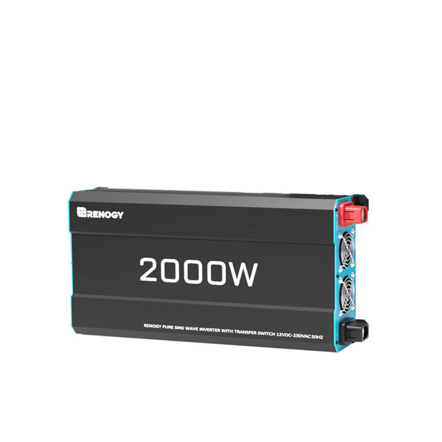 2000W 12V auf 230V Reine Sinus Wechselrichter mit 2 EU-Steckdose und Netzvorrangschaltung für Wohnmobil