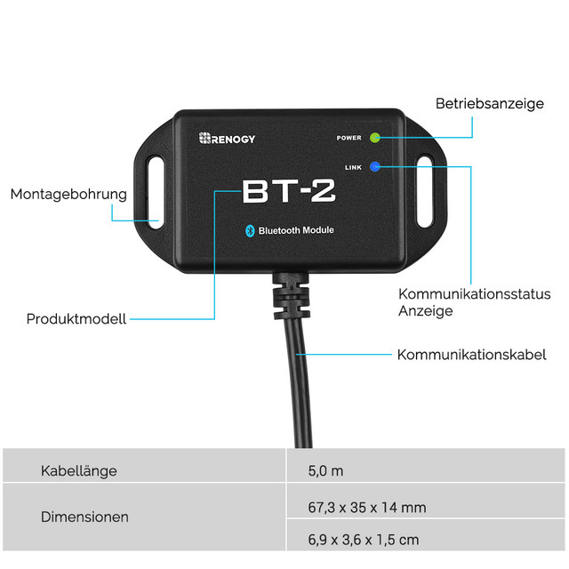 Renogy CORE BT-2 Bluetooth-Modul für RS485-Anschluss – Bild 6